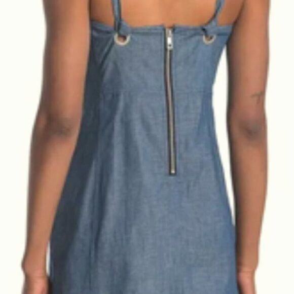 rag & bone Suffolk Chambray Mini Dress Blue 12 - Picture 4 of 11